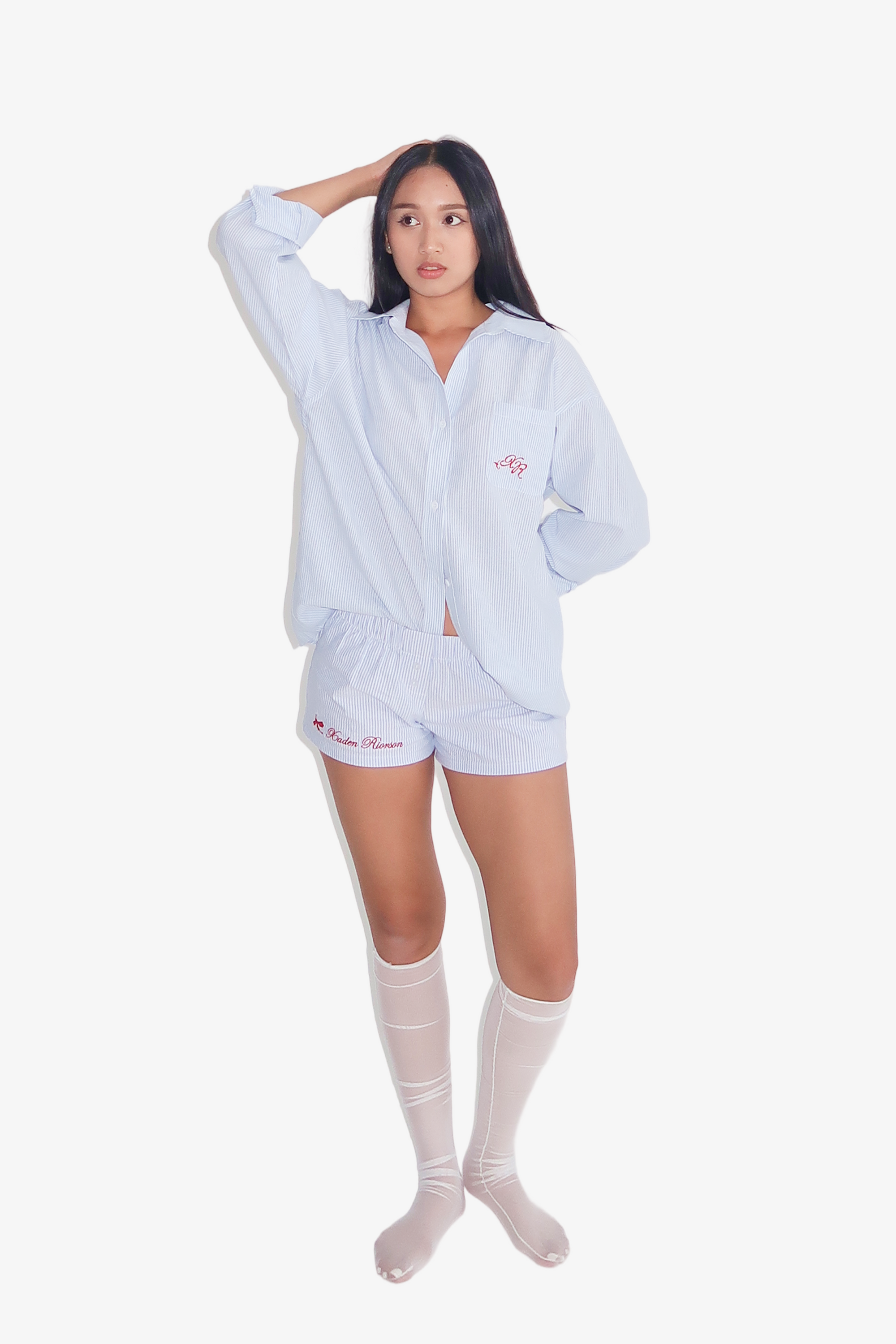 Xaden Monogram BF Blouse